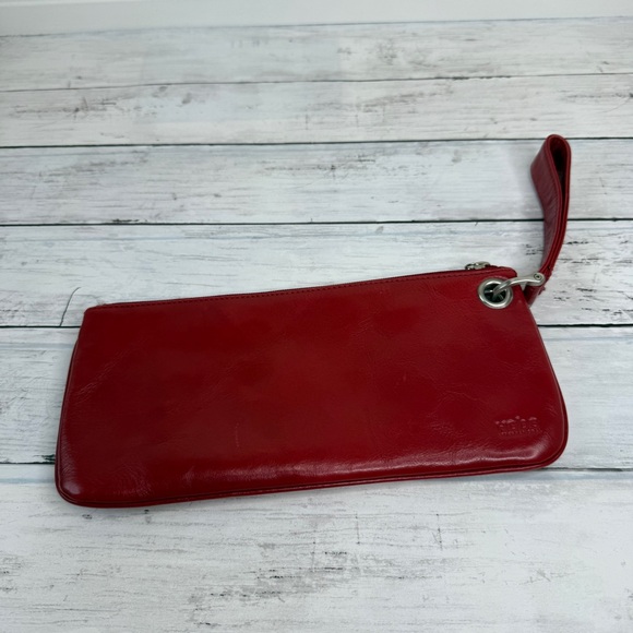 HOBO Red Leather Wristlet - Picture 1 of 6